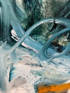 I Found it on the Beach - Contemporary Painting /Beautiful Movement(Blue+Orange)