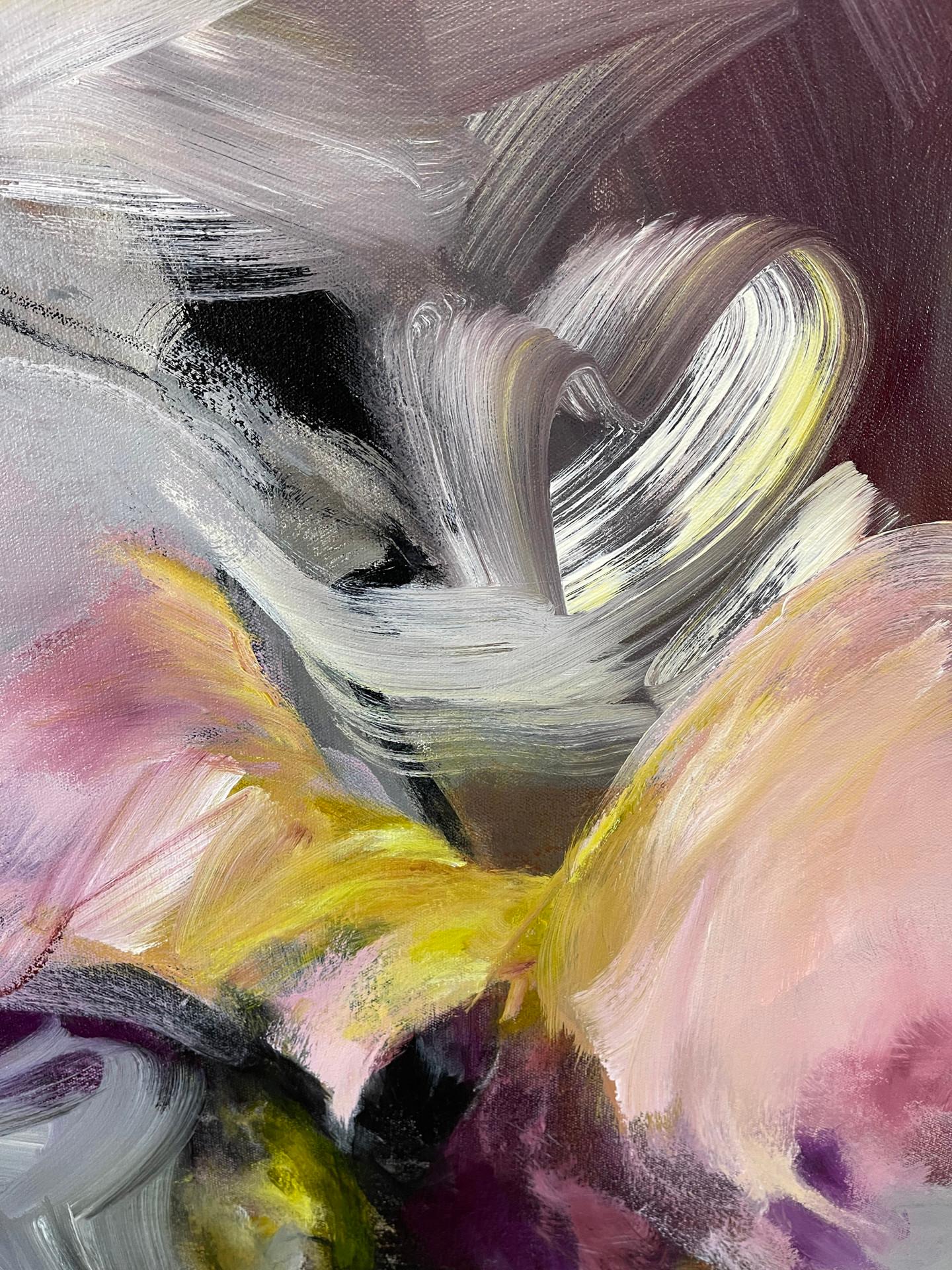 Swoon -  Stupendo quadro astratto contemporaneo Viola+Rosa+Nero+Bianco+Giallo) - Painting Contemporaneo di Laurie Barmore