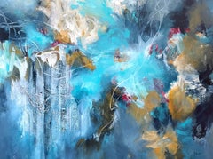 L'attraction de l'eau,  Acrylique sur toile, contemporaine, 36x48