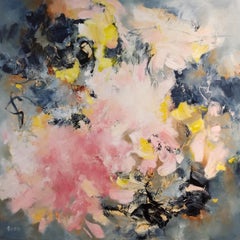 La nature rayonnante des choses - Abstraction contemporaine colorée rose et grise