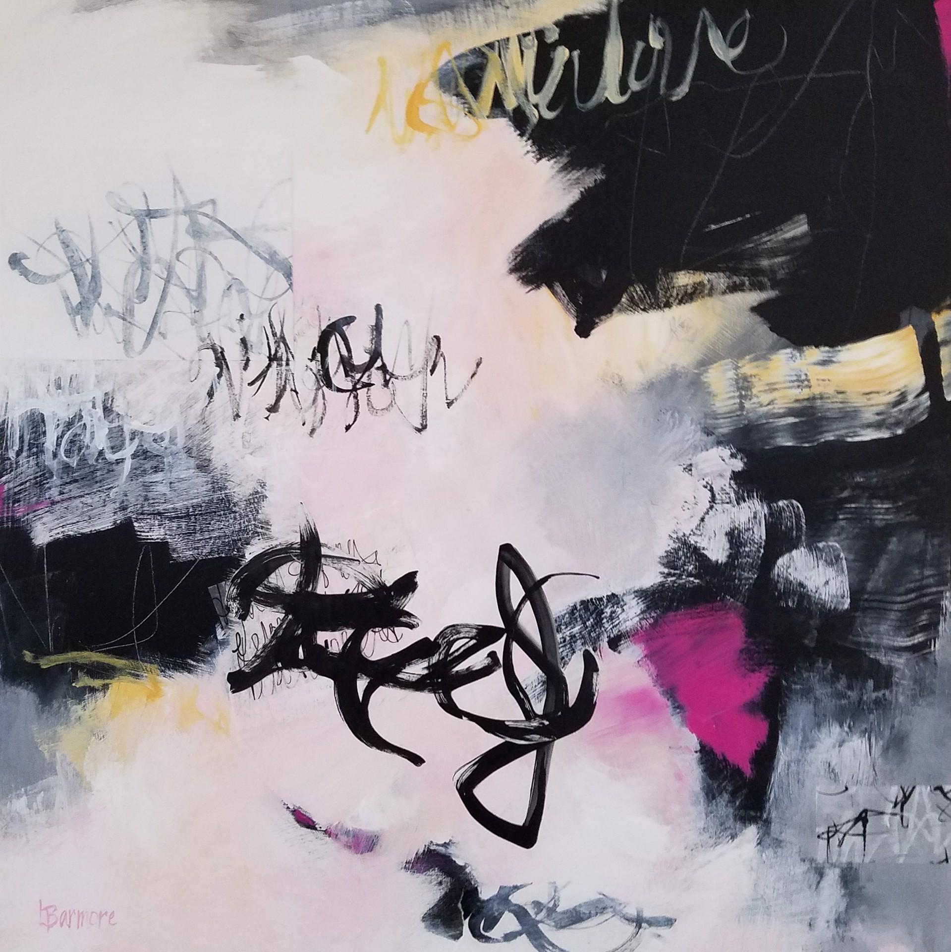 Laurie Barmore Abstract Painting - The Stories that Create Us #10, 2021 Mixed Media Painting - Magenta Yellow Black