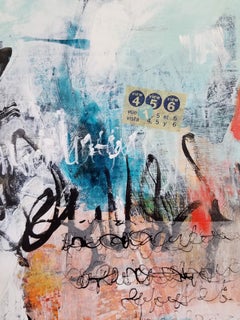 The Stories that Create Us #4 - Contemporary Abstract Painting (Blue+Red+Black)