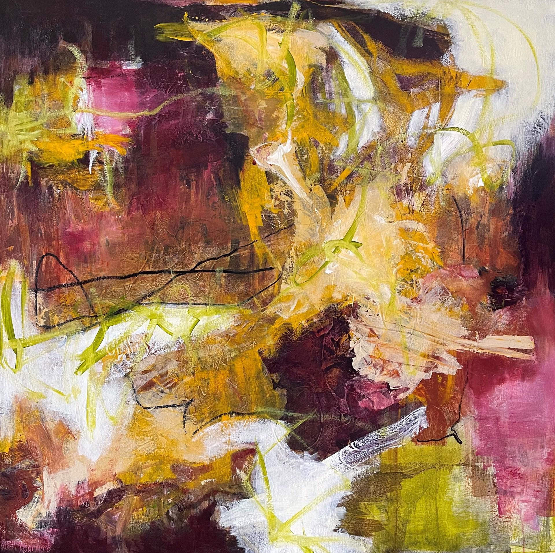 Your Words Filled Me With Courage -  Contemporary Painting (Yellow + Pink)