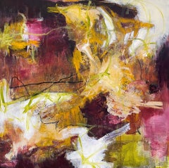 Your Words Filled Me With Courage -  Contemporary Painting (Yellow + Pink)