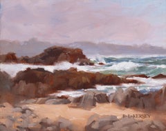 'Pacific Grove, cerca de Asilomar', California Plein Air, paisaje marino al óleo impresionista