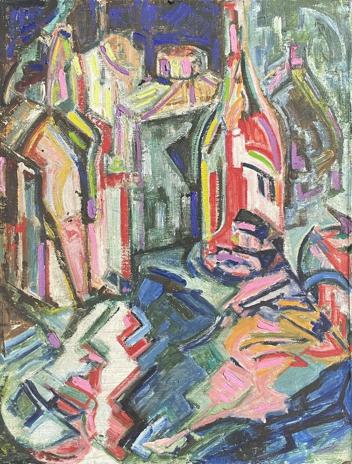 Laurie Norman Abstract Painting - LAURIE NORMAN (1927-2019) LARGE OIL - ABSTRACT CUBIST VIEW OF BUILDINGS/ TOWN