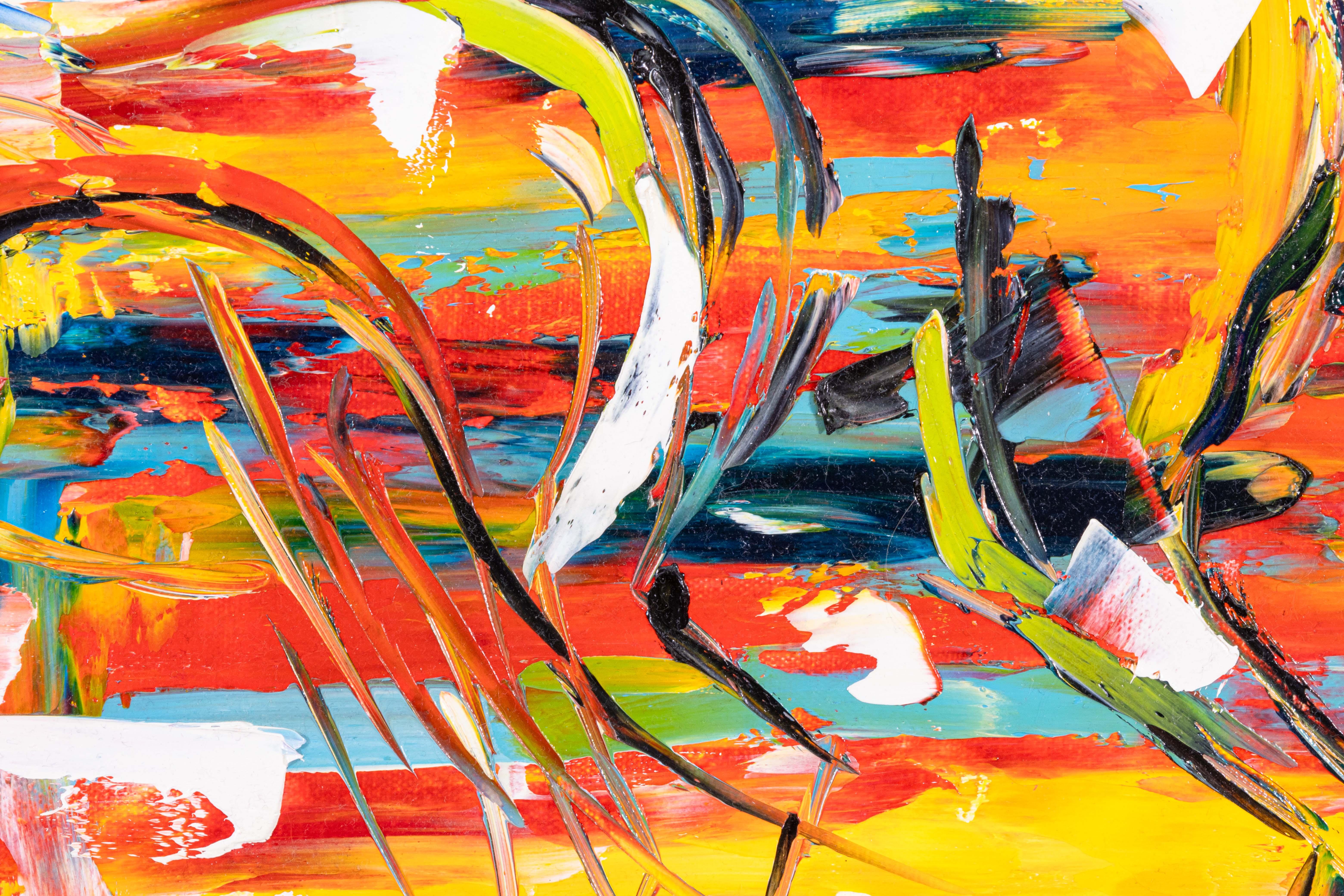 Laurie Pace Abstrakte Pferde Signiert Contemporary Western Ölgemälde auf Leinwand im Angebot 2