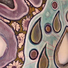 Yoni Flower #4 - oversized embroidered fabric wall sculpture by Laurie Shapiro