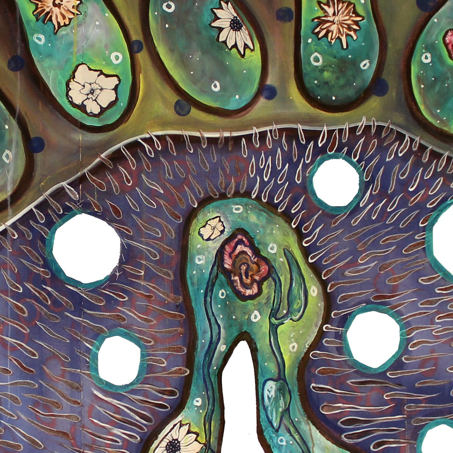 Yoni Flower #9 - original oversized painting by Laurie Shapiro For Sale 4