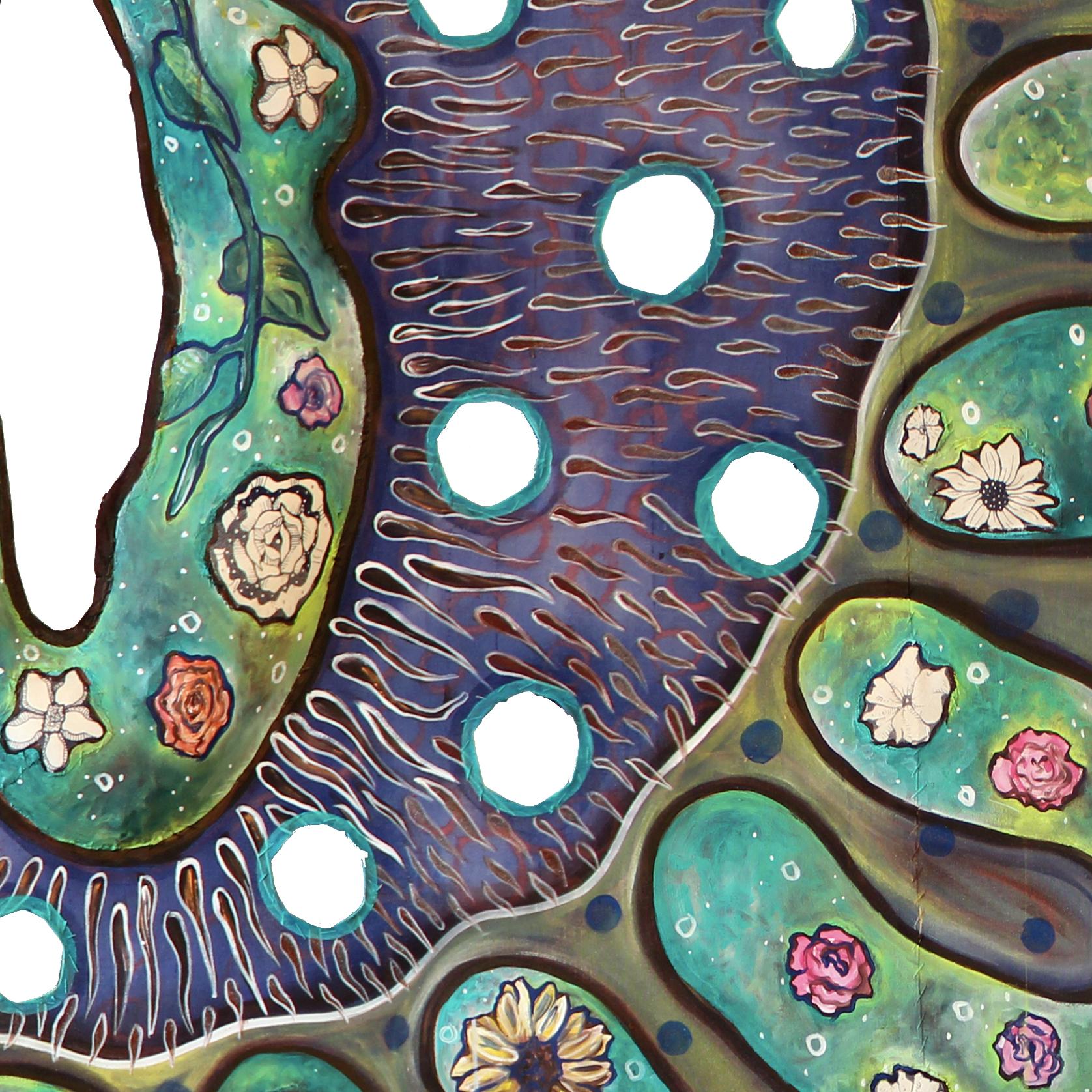 Yoni Flower #9 - original oversized painting by Laurie Shapiro For Sale 5