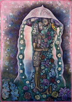 Healers - original oversized figurative painting by Laurie Shapiro