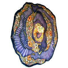 Yoni Flower #11 - original painting with pendant light by Laurie Shapiro