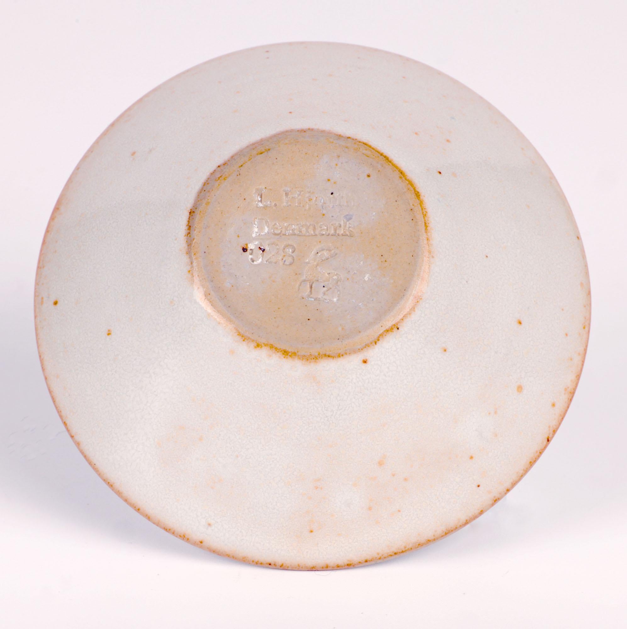 Lauritz Adolph Hjorth Danish Mid-Century Hand-Painted Ceramic Dish For Sale 5