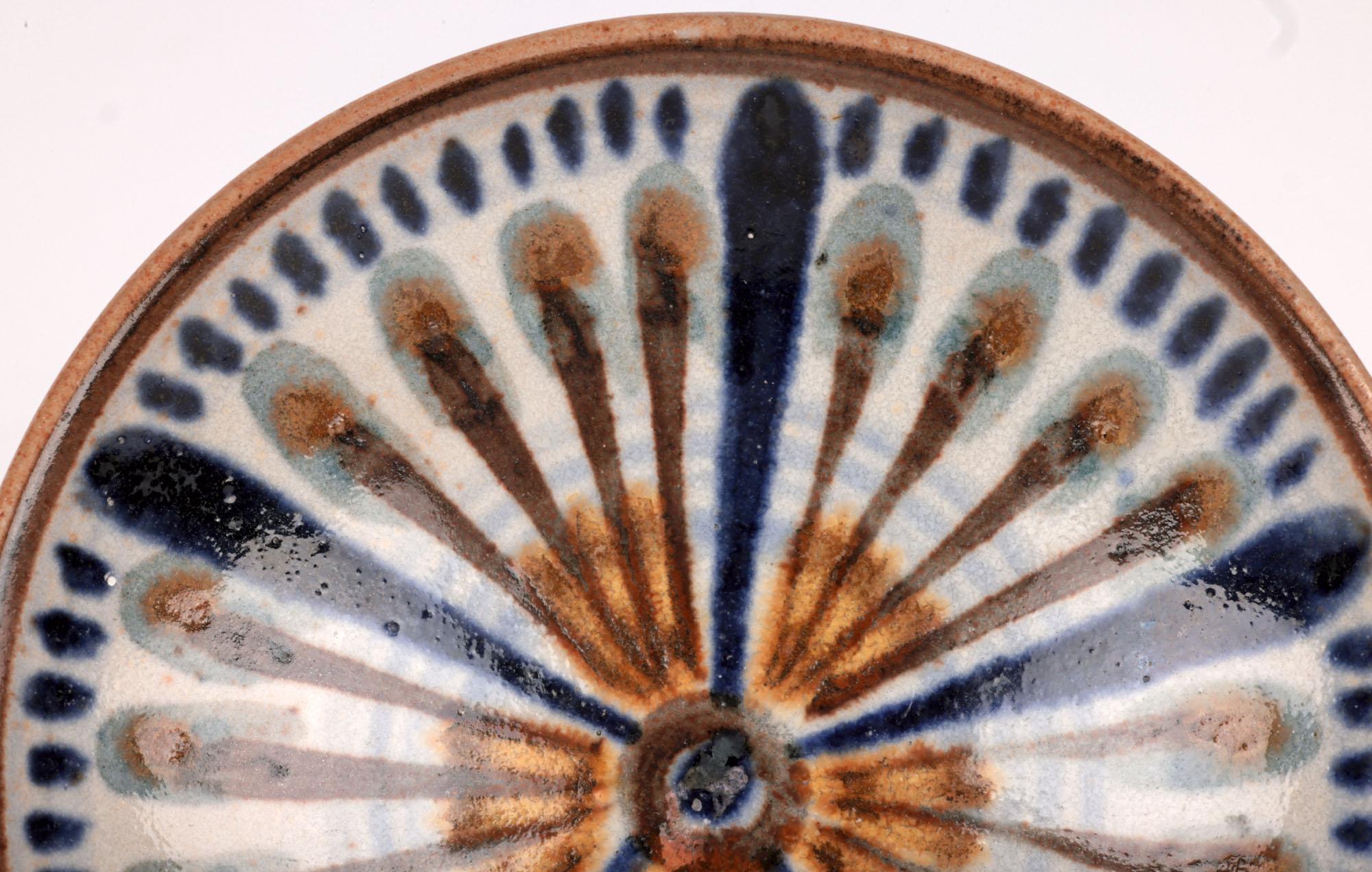 Plato de cerámica danesa de mediados de siglo pintado a mano Lauritz Adolph Hjorth Danés en venta