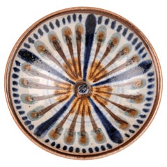 Retro Lauritz Adolph Hjorth Danish Mid-Century Hand-Painted Ceramic Dish