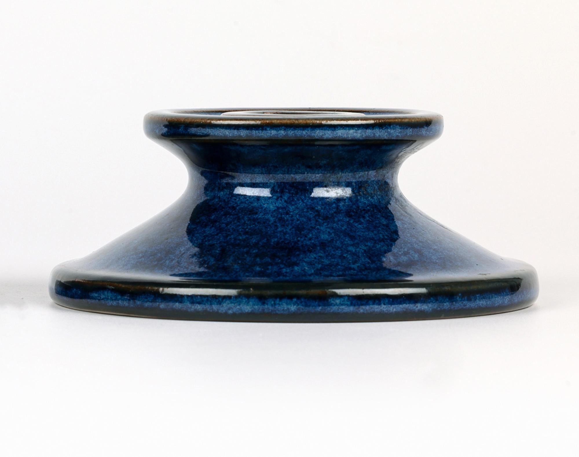 Lauritz Adolph Hjorth Danish Mid-Century Pair Pottery Candlesticks For Sale 3