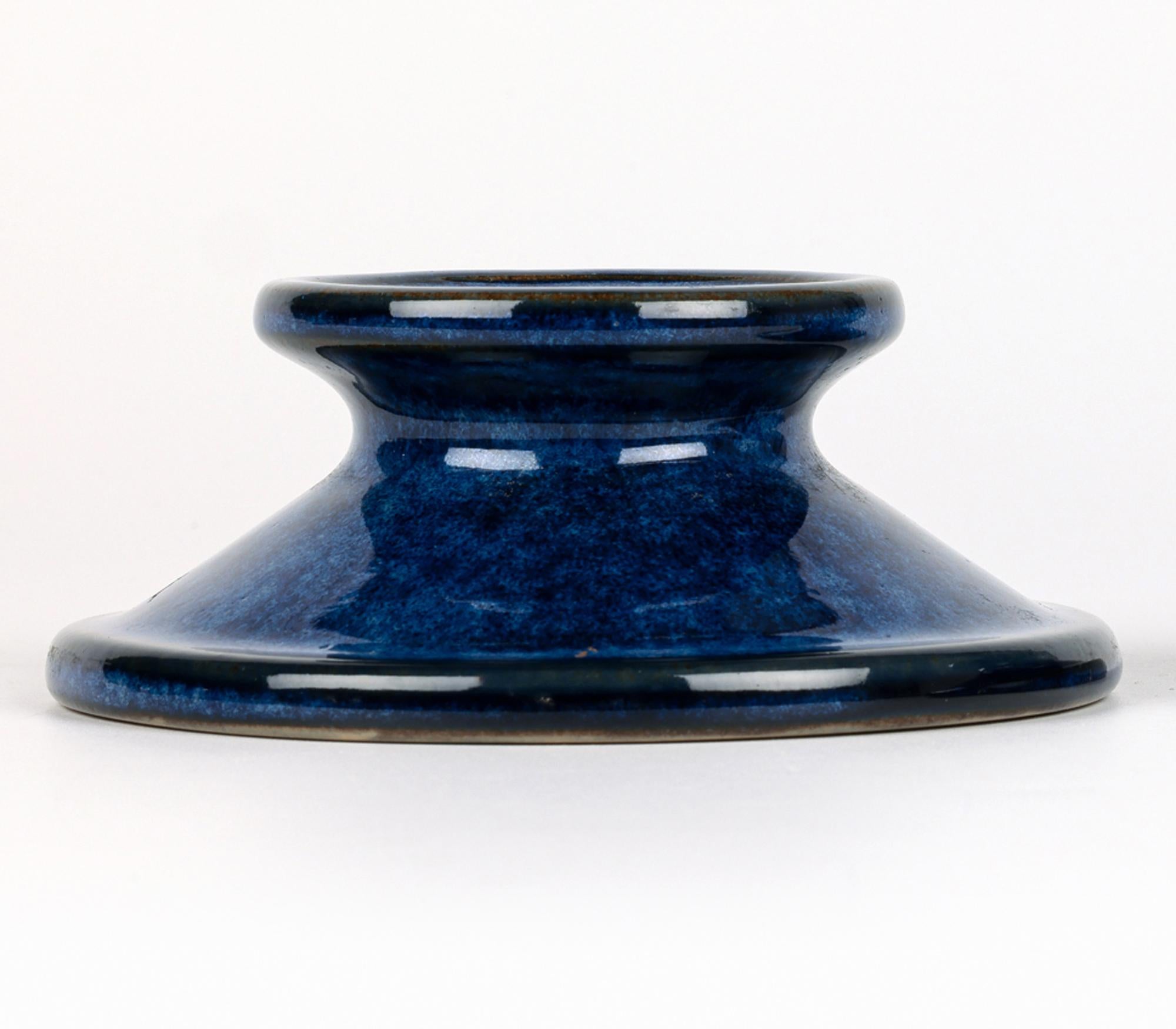 Lauritz Adolph Hjorth Danish Mid-Century Pair Pottery Candlesticks For Sale 1
