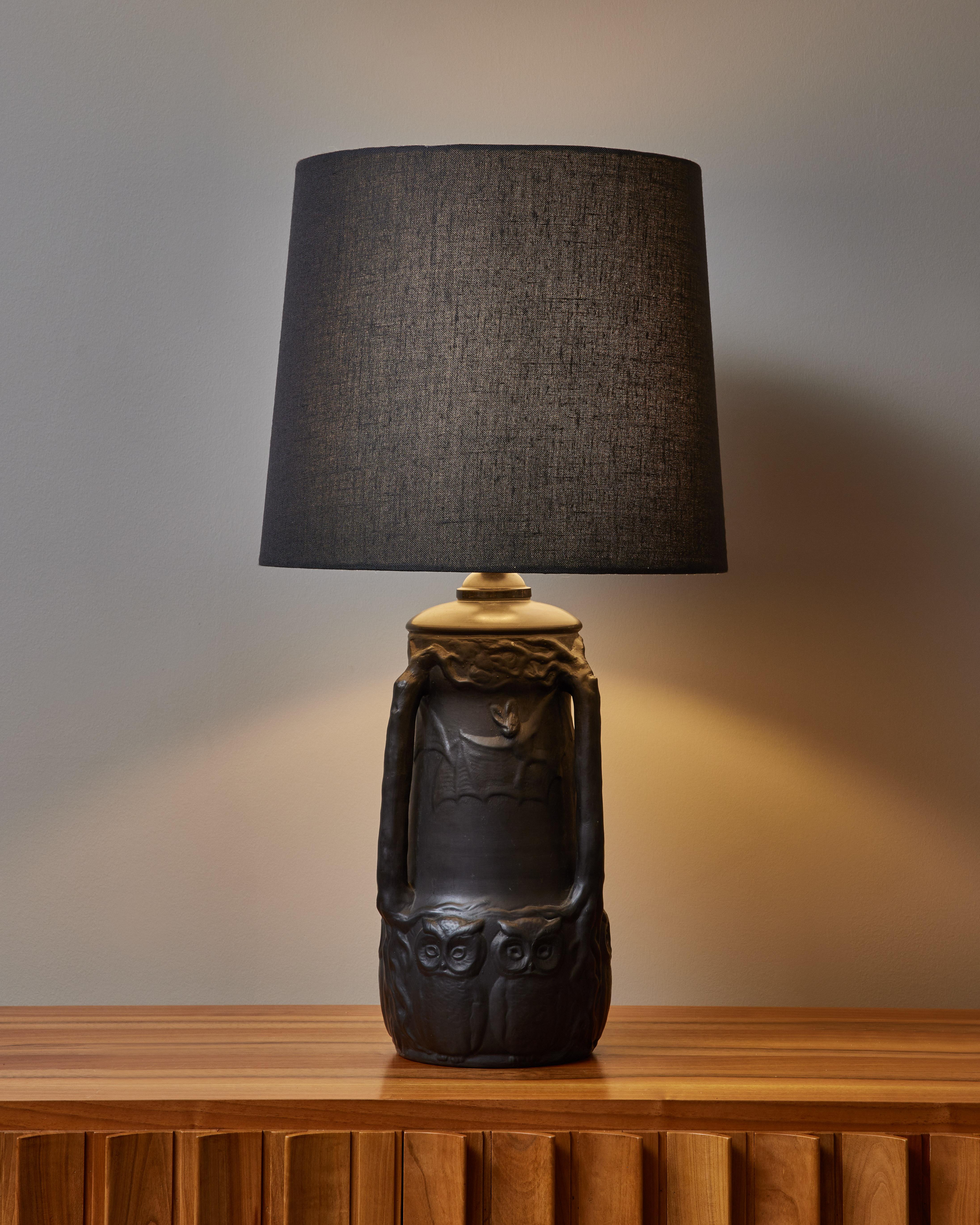Mid-Century Modern Lauritz Adolph Hjorth Glazed Ceramic Table Lamp For Sale