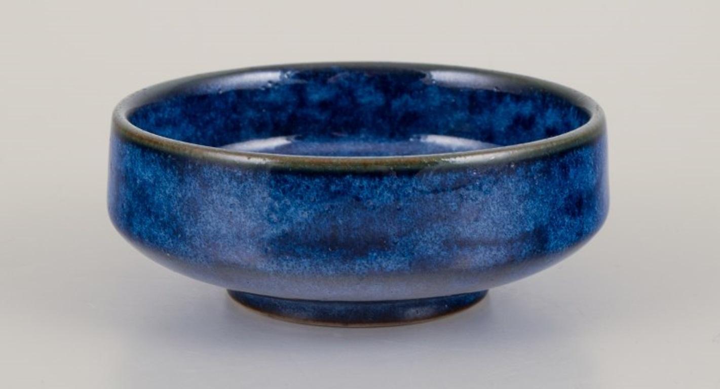 Danish Lauritz Hjorth, Bornholm, Denmark. Small unique ceramic bowl. For Sale