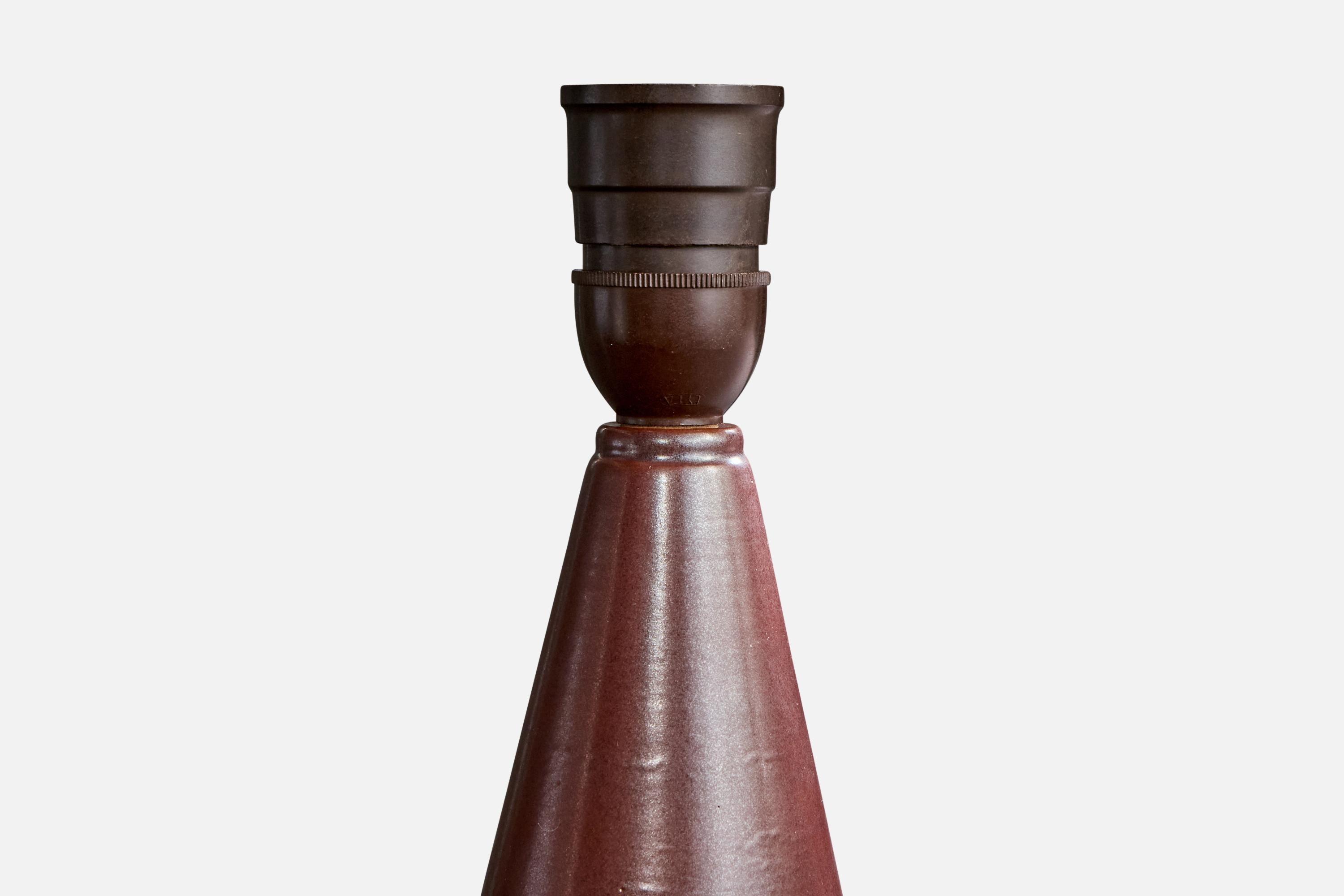 Lauritz Hjorth, Table Lamp, Ceramic, Denmark, 1950s In Good Condition For Sale In High Point, NC