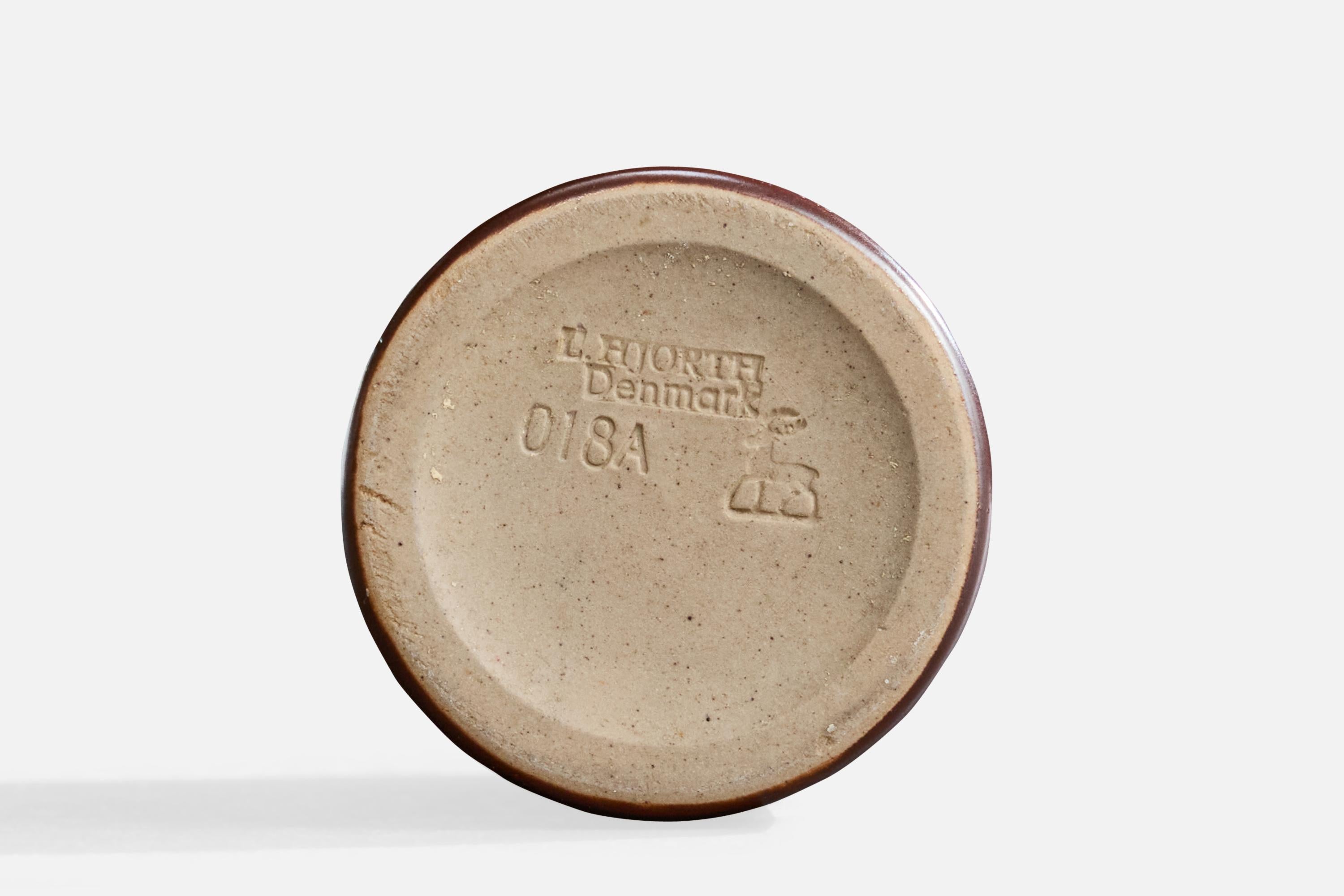 Grès Lauritz Hjorth, Vase, Stoneware, Denmark, 1950s en vente