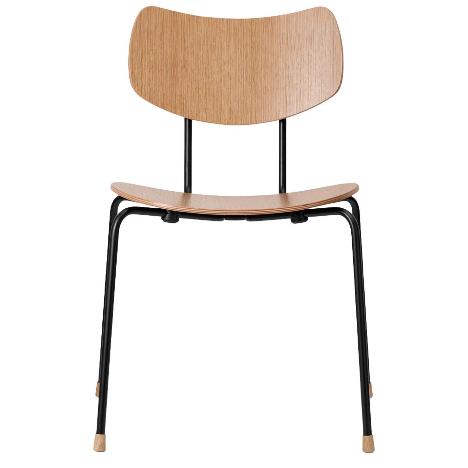 Lauritzen 'VLA26 Vega' Chair in Black Steel, Oak & Leather for Carl Hansen & Son For Sale 3