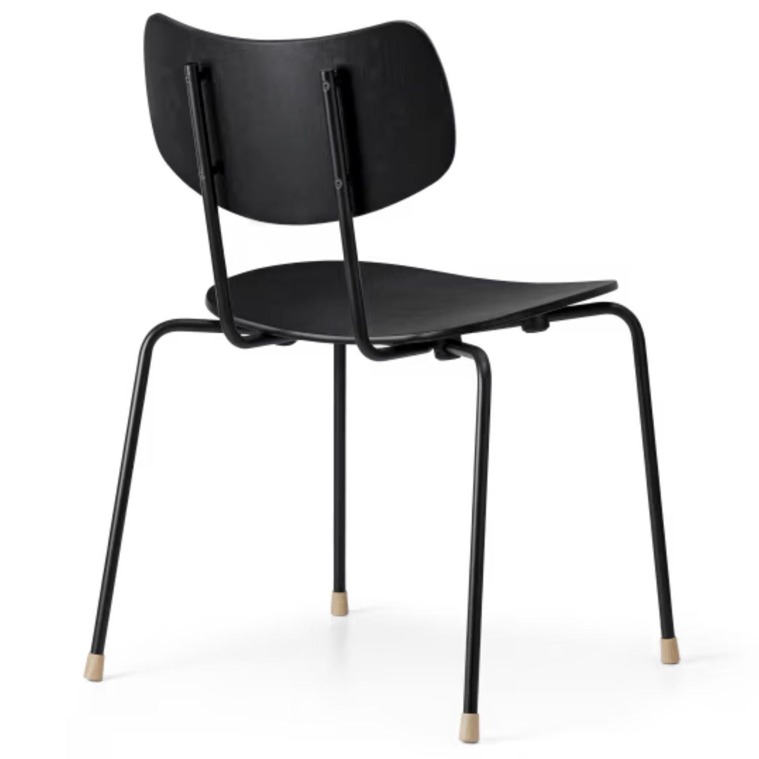 Lauritzen 'VLA26 Vega' Chair in Black Steel, Oak & Leather for Carl Hansen & Son For Sale 4