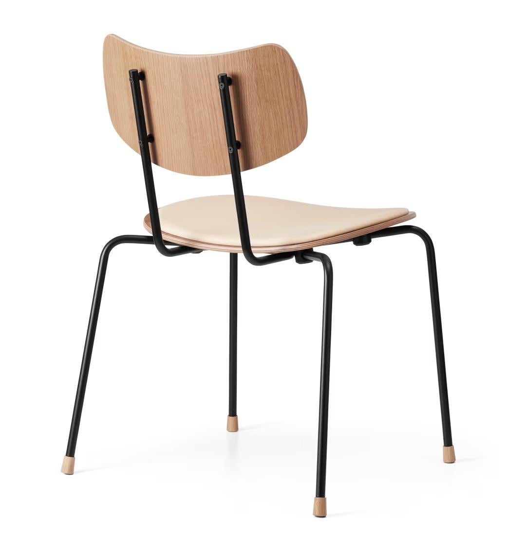 Mid-Century Modern Lauritzen 'VLA26 Vega' Chair in Black Steel, Oak & Leather for Carl Hansen & Son For Sale