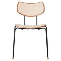Lauritzen 'VLA26 Vega' Stuhl aus schwarzem Stahl, Eiche und Leder für Carl Hansen & Son