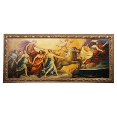 L'Aurora Italian Baroque Fresco Oil Painting After Guido Roman Goddess 87"