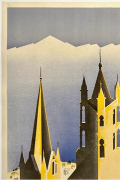 LAUSANNE-OUCHY - SWITZERLAND Original Vintage Swiss Travel Tourism Poster 1930s