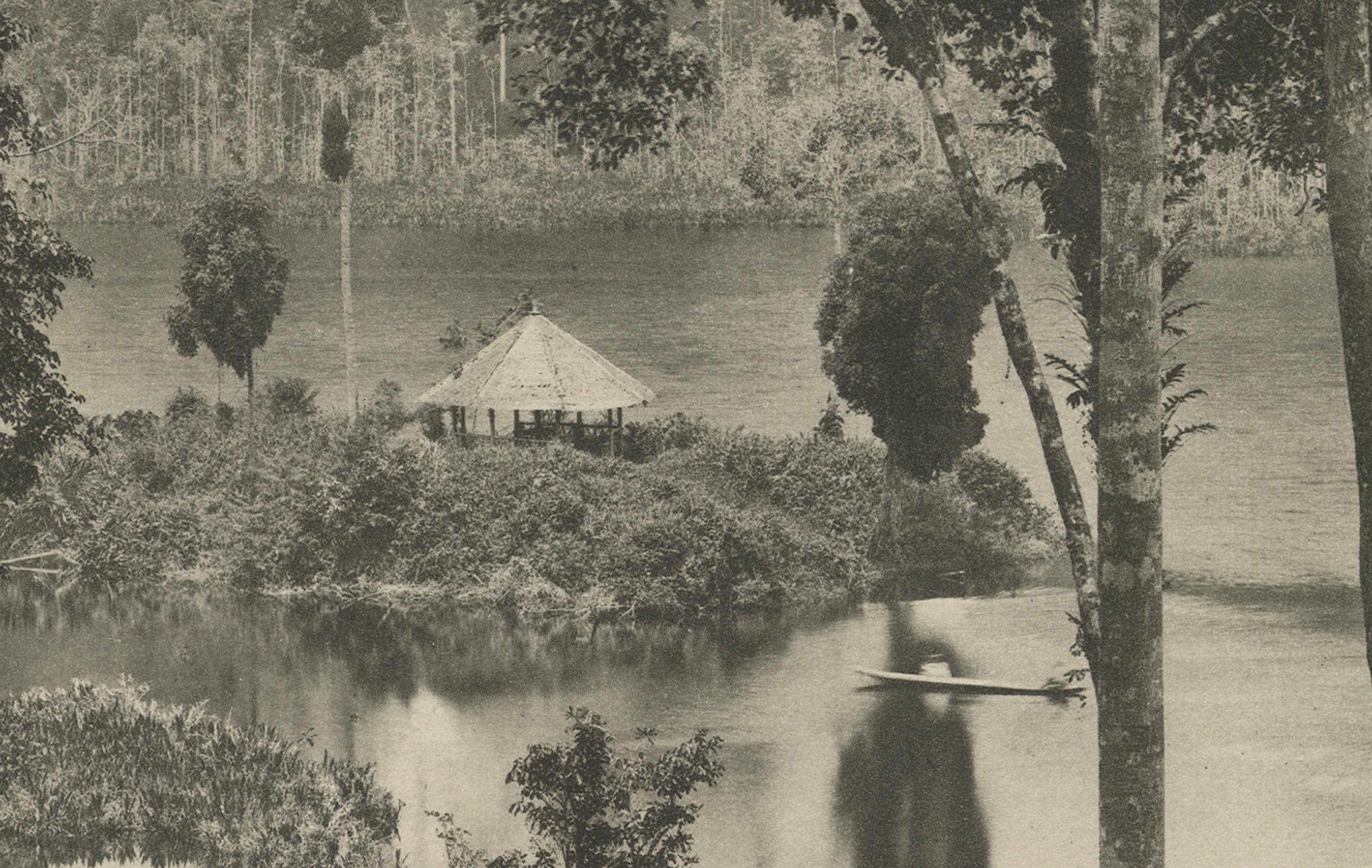 Néerlandais Lac Laut Tador, Sumatra - Photogravure ancienne de Kleingrothe c.1900 en vente