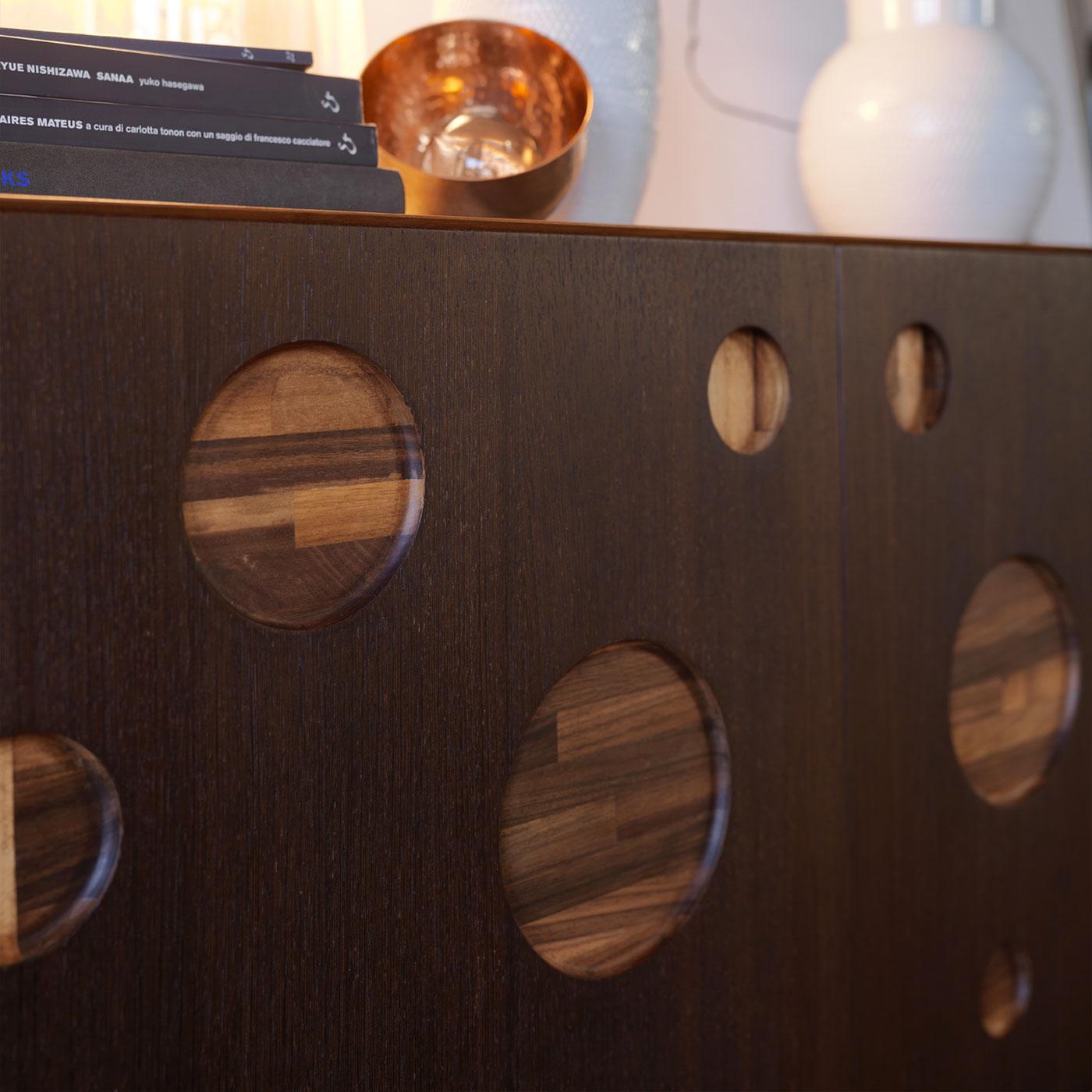 Italian Lauta Cerchio Solid Wood Sideboard, Walnut in Natural Finish, Contemporary For Sale