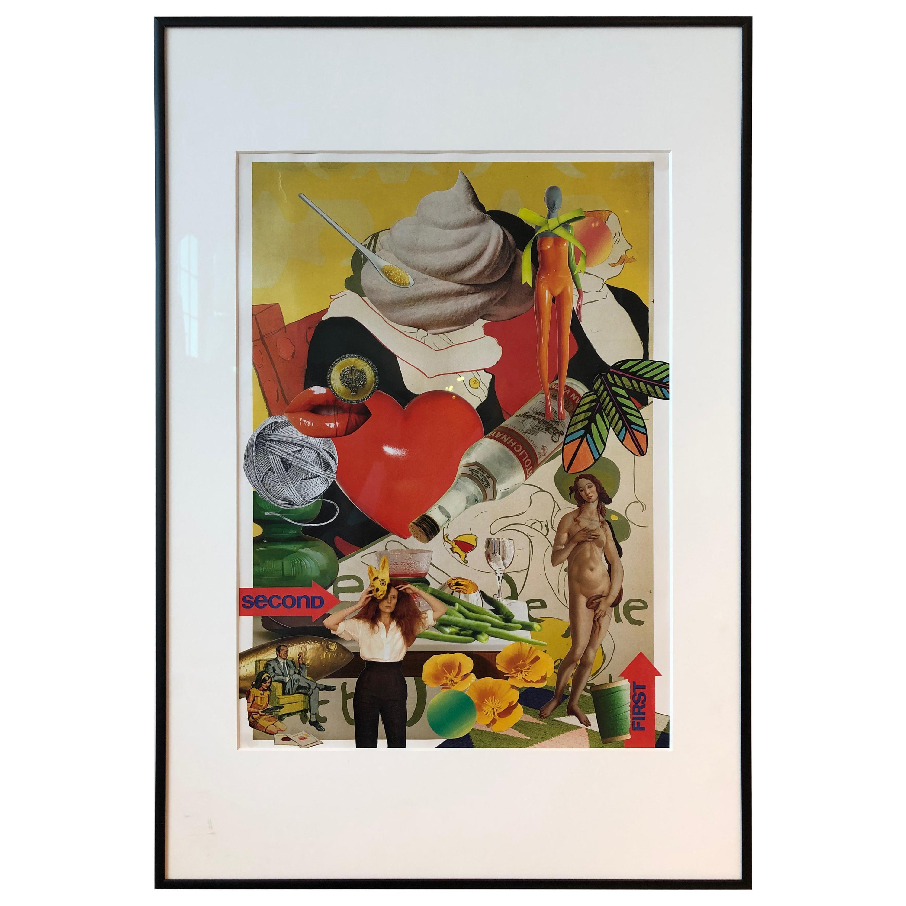 "Lautrec no. 6" Handcut Collage by Mary Lewey For Sale