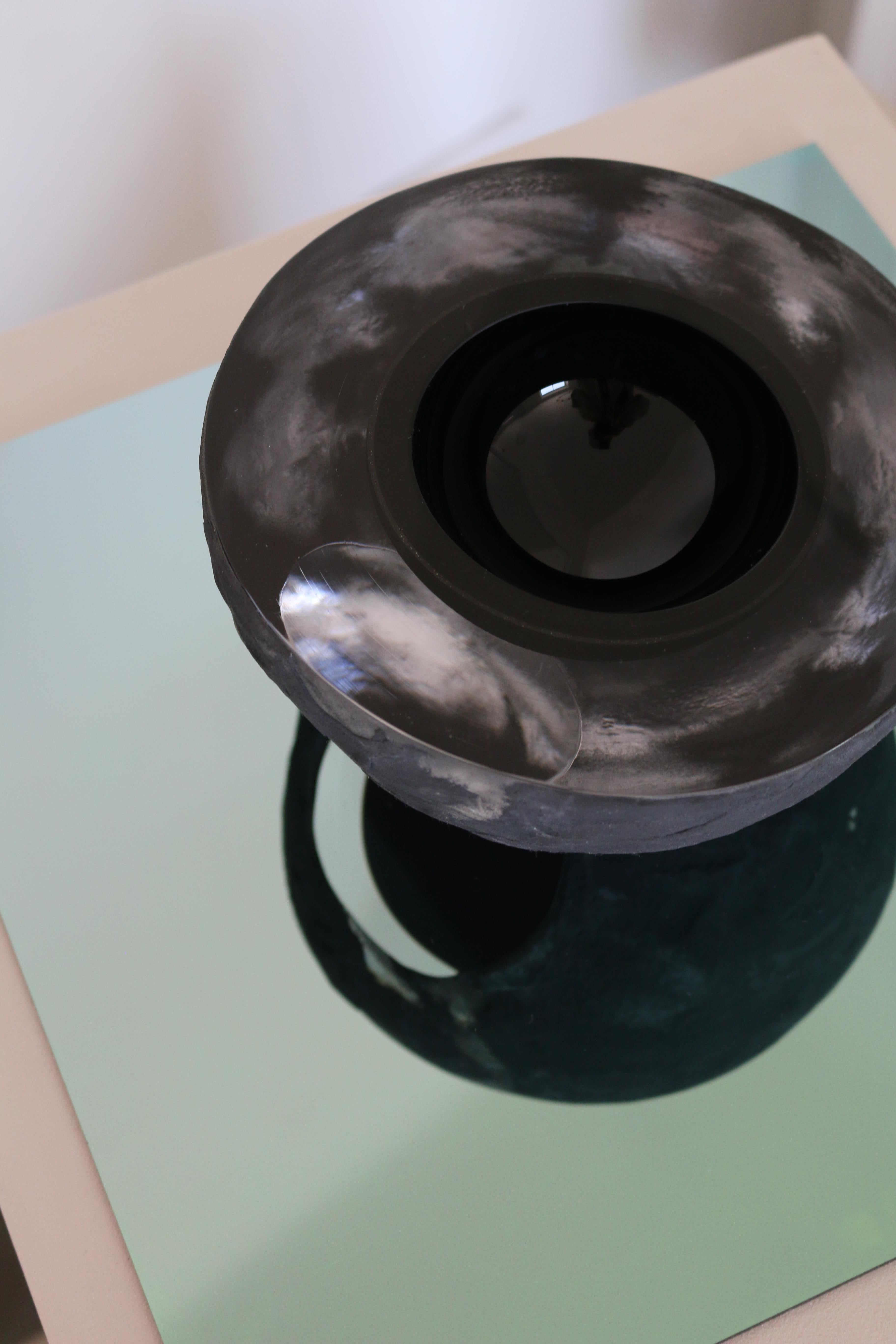 Lava Black Glass Art Object  For Sale 2