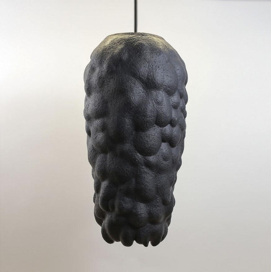 Ukrainian Lava Ceramic Pendant Lamp by Makhno For Sale