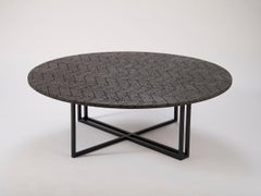 LAVA Coffee Table, Stainless Steel and Volcanic Stone 0.9M