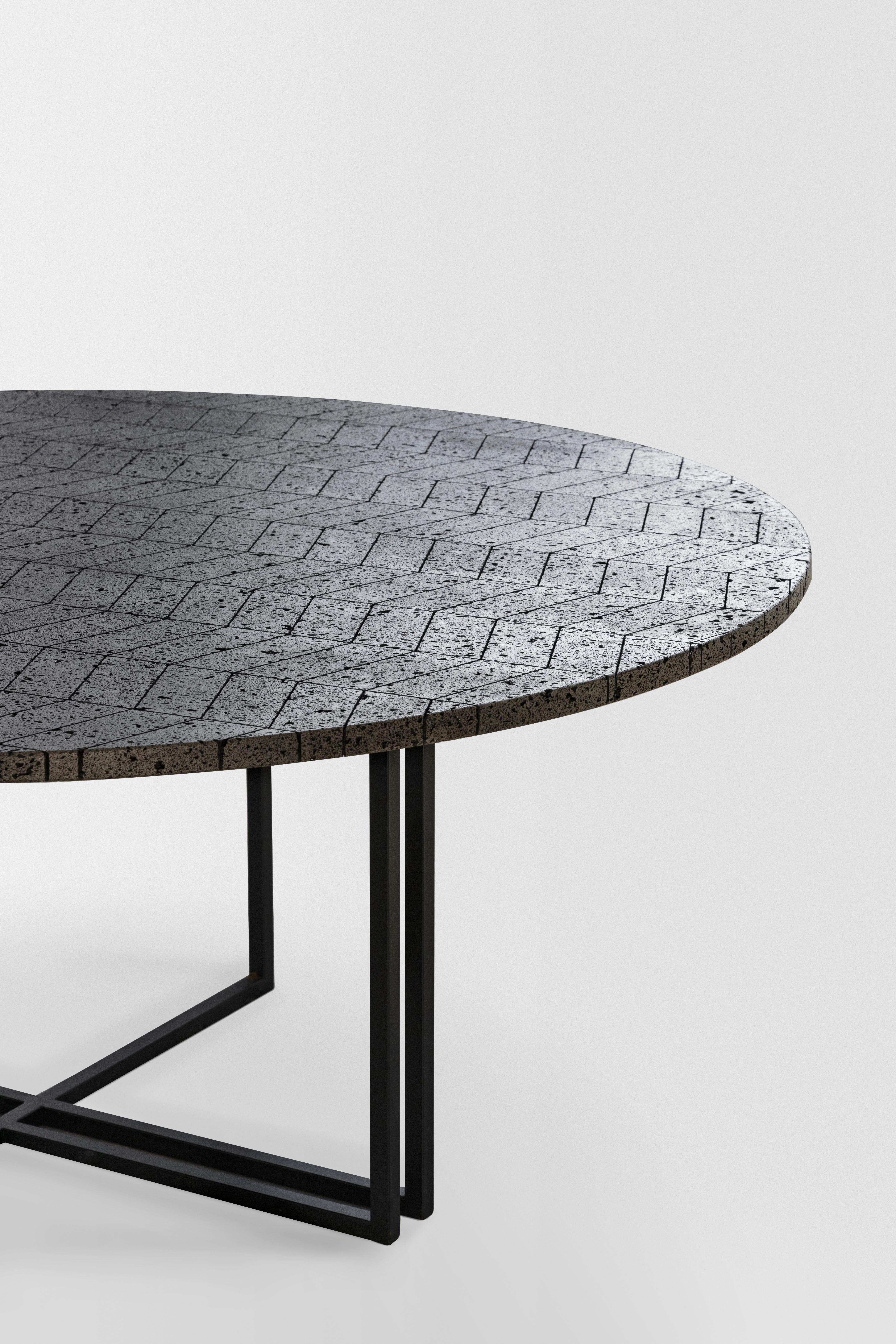 Anodized Lava Dining Table Circular 1.4 M For Sale
