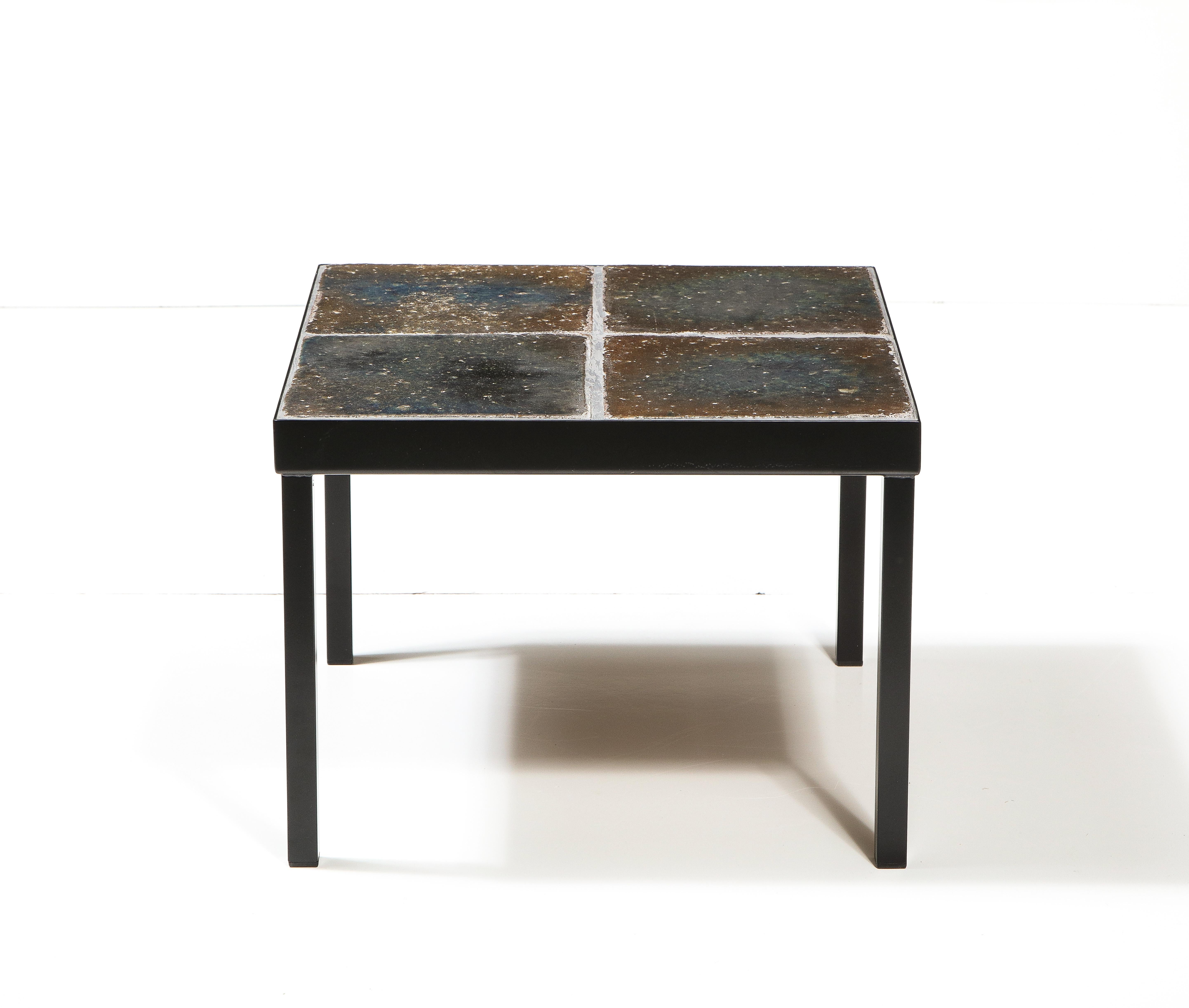 Mid-20th Century Lava Enameled Side Table, Italy, c. 1960s For Sale