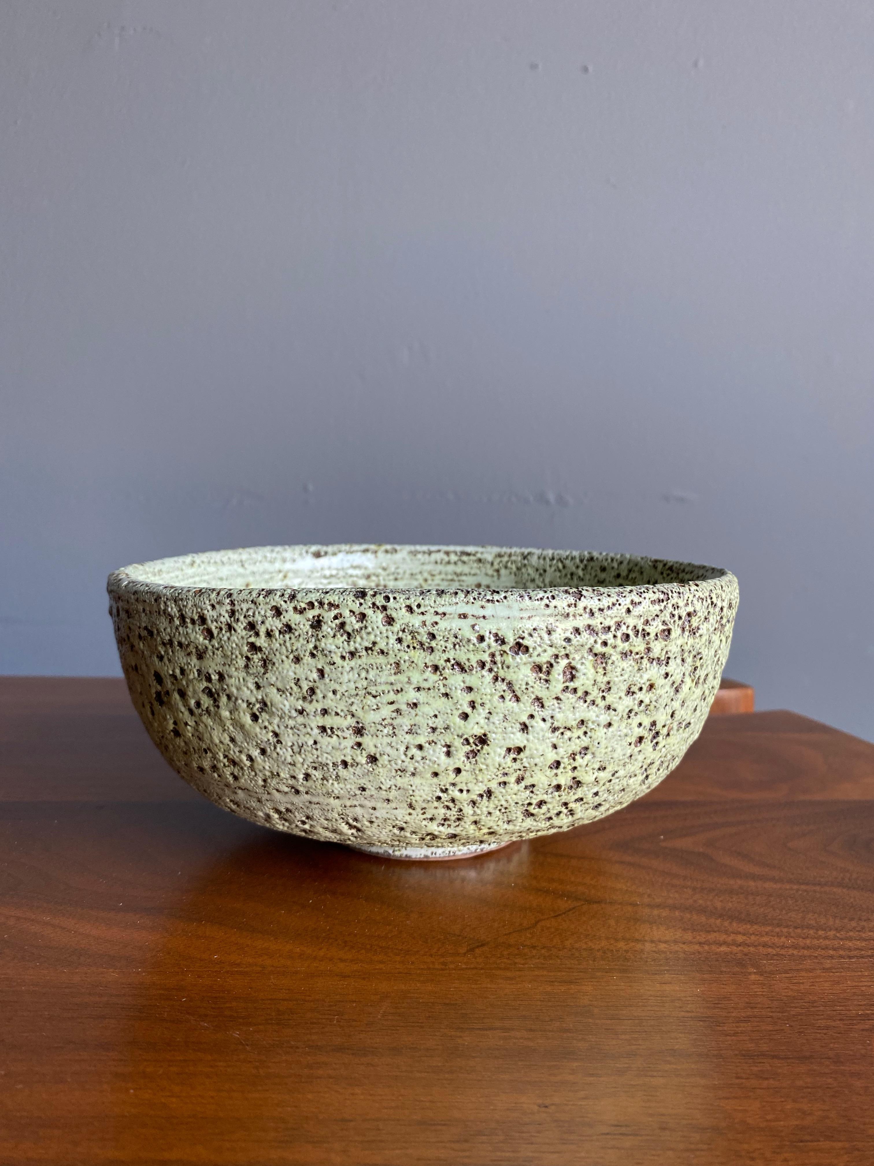 Lava glaze ceramic bowl, circa 1965.