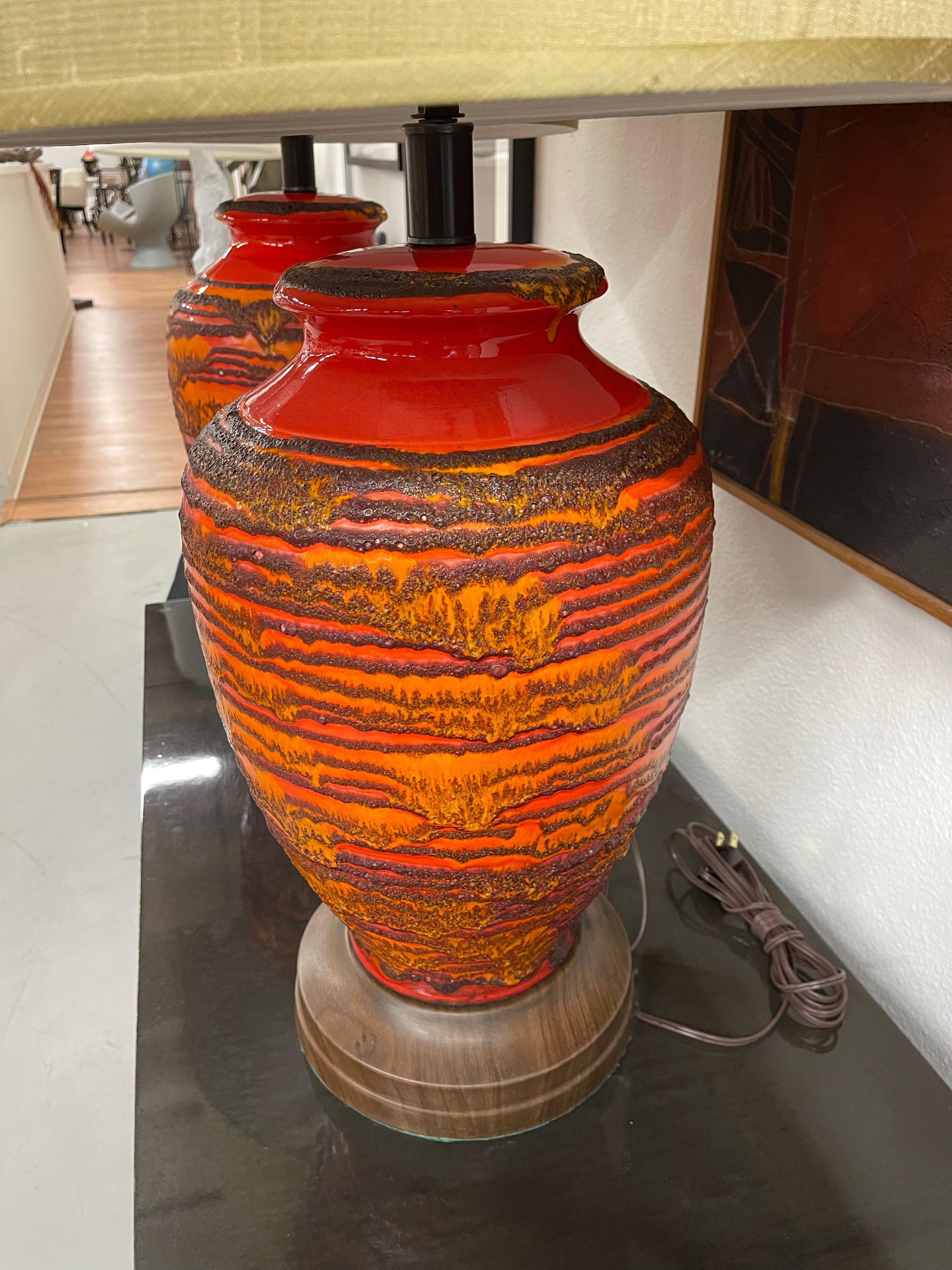 Lava Glaze Ceramic Lamps For Sale 9