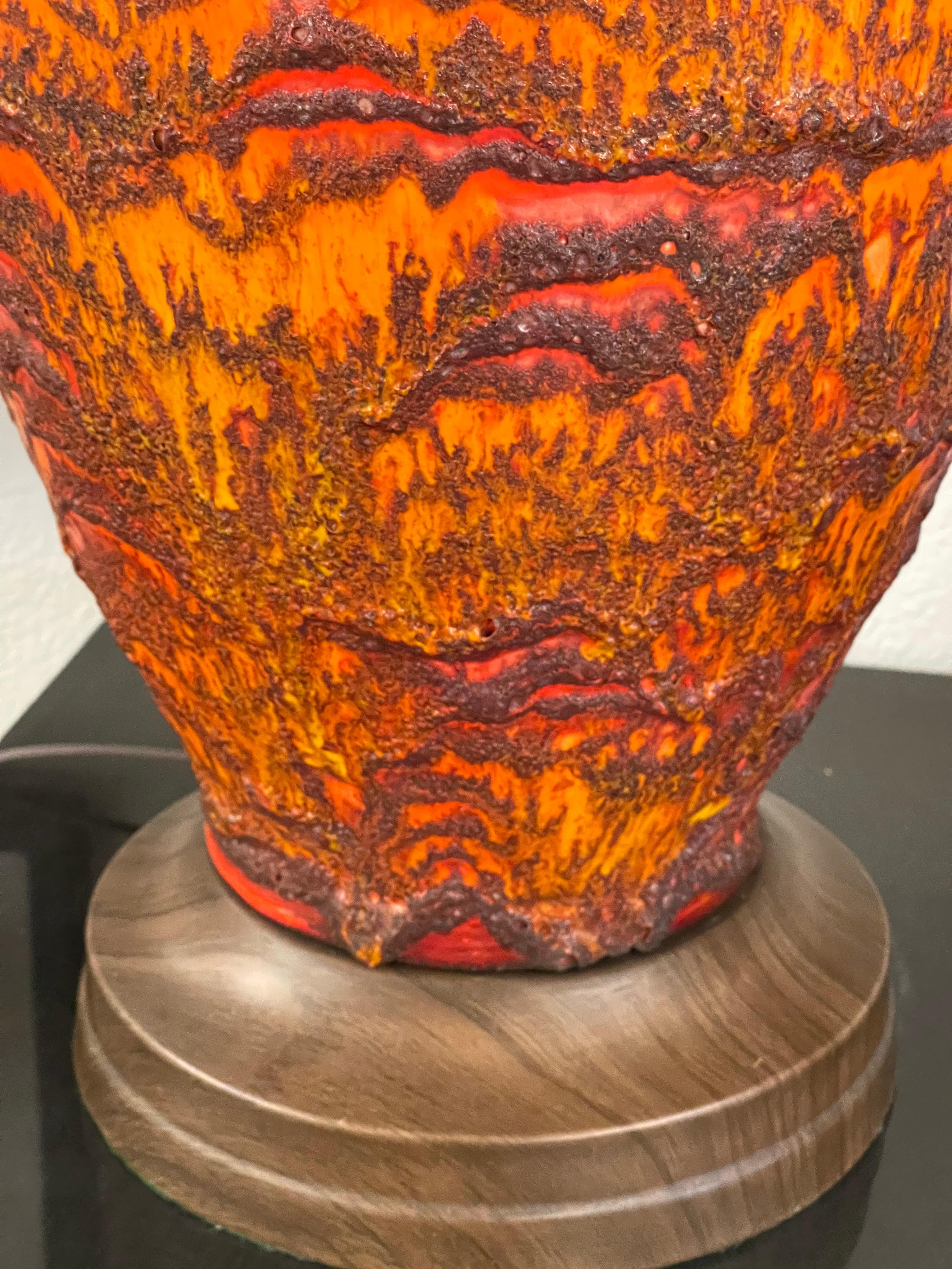 Lava Glaze Ceramic Lamps In Good Condition For Sale In Palm Springs, CA