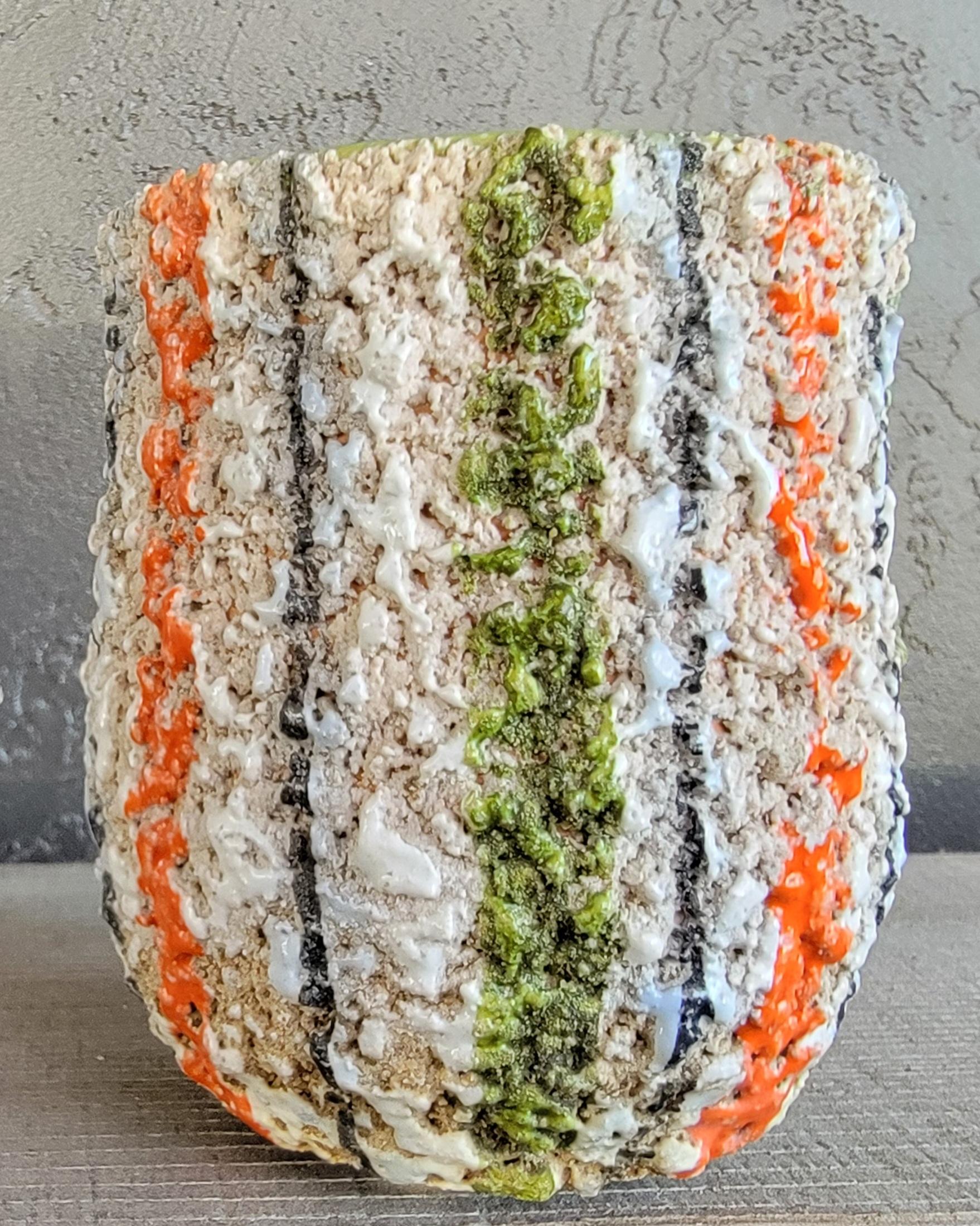Mid-Century Modern Lava Glaze Pottery Vase For Sale