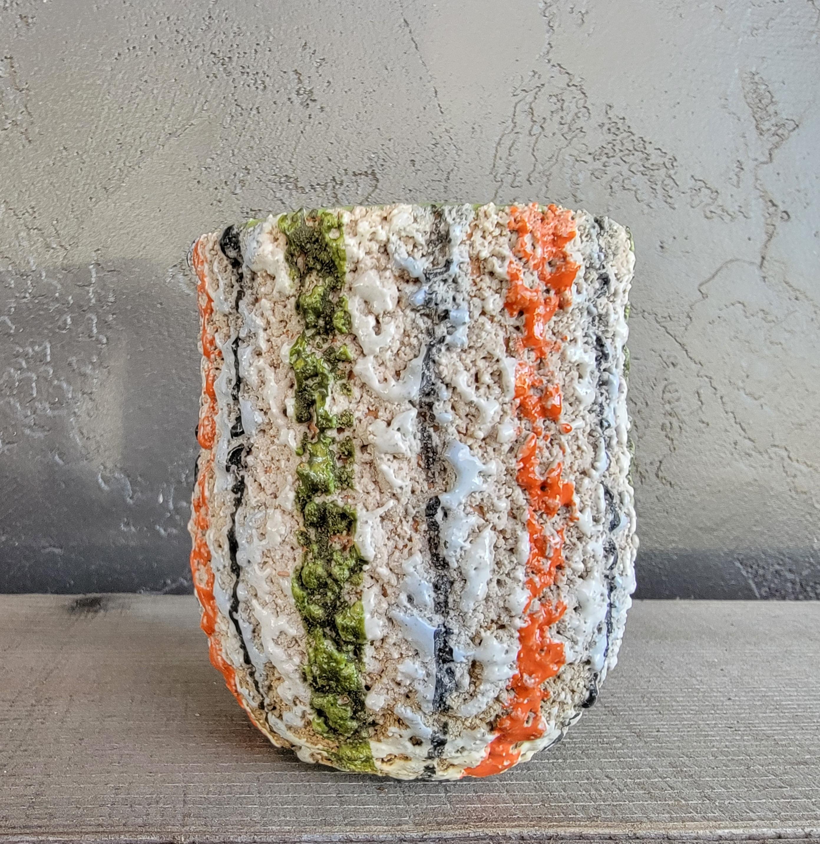 Lava Glaze Pottery Vase In Good Condition For Sale In Fulton, CA