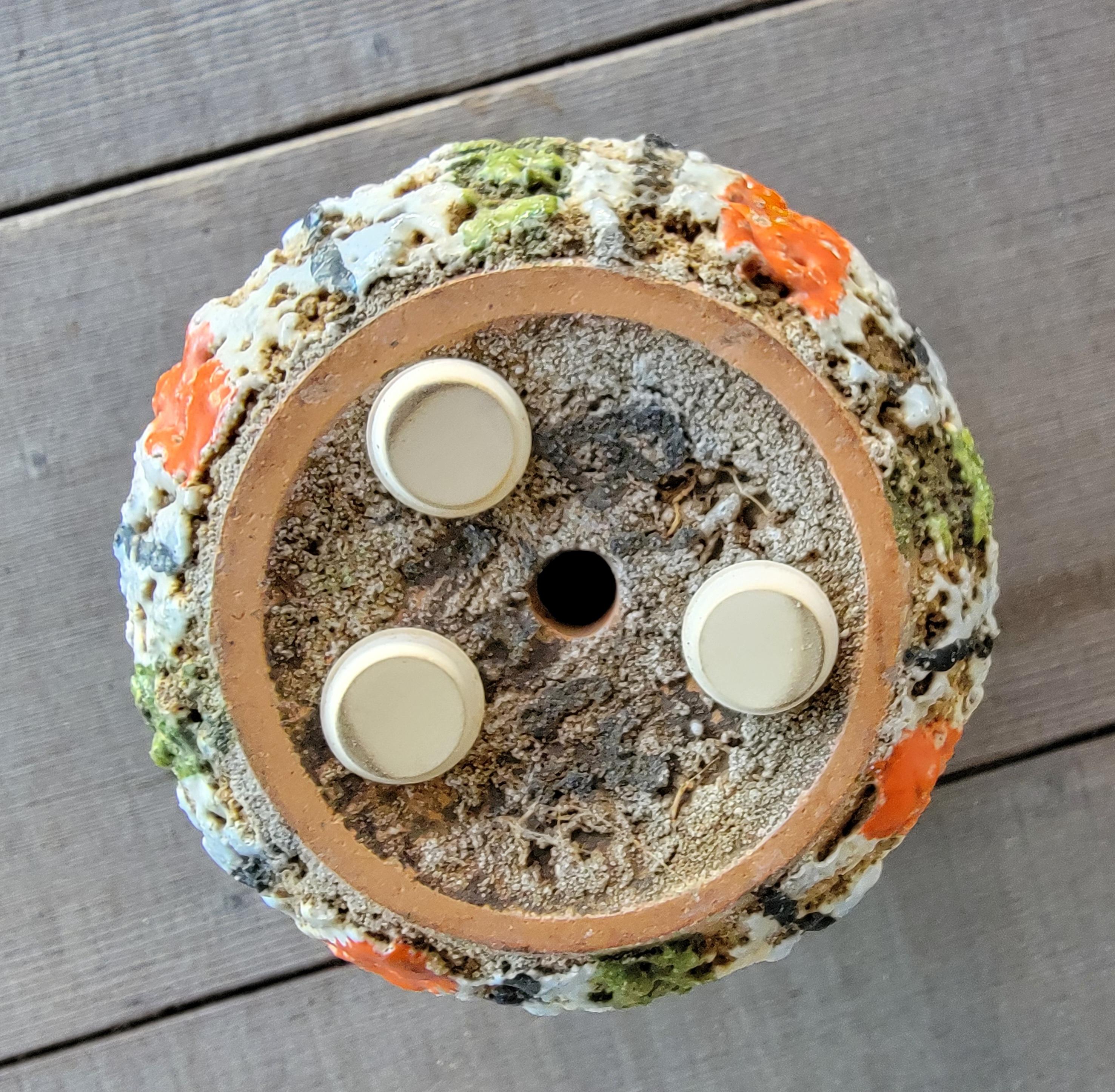 Earthenware Lava Glaze Pottery Vase For Sale