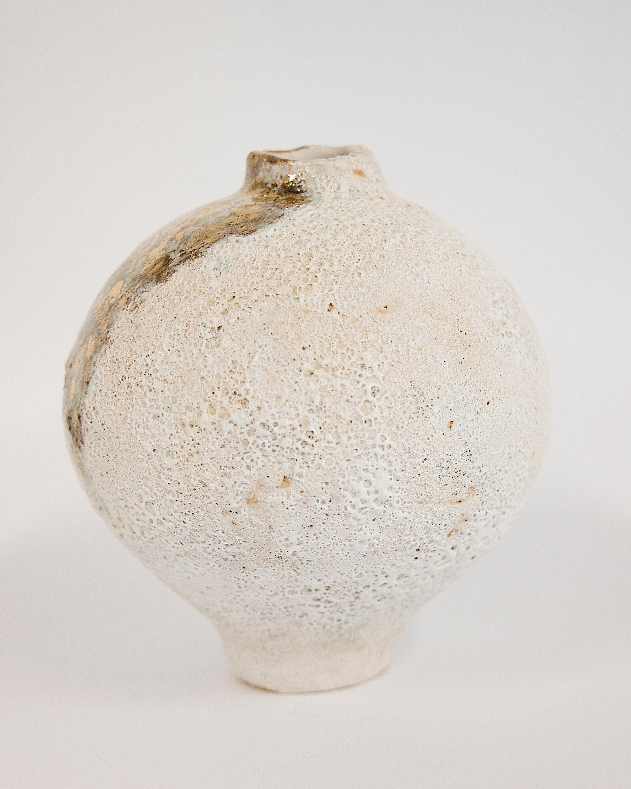 Contemporary Lava Lustre Handmade Volcanic Vase For Sale