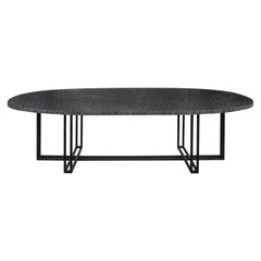 LAVA Oval Table, Volcanic Stone and Stainless Steel 2M