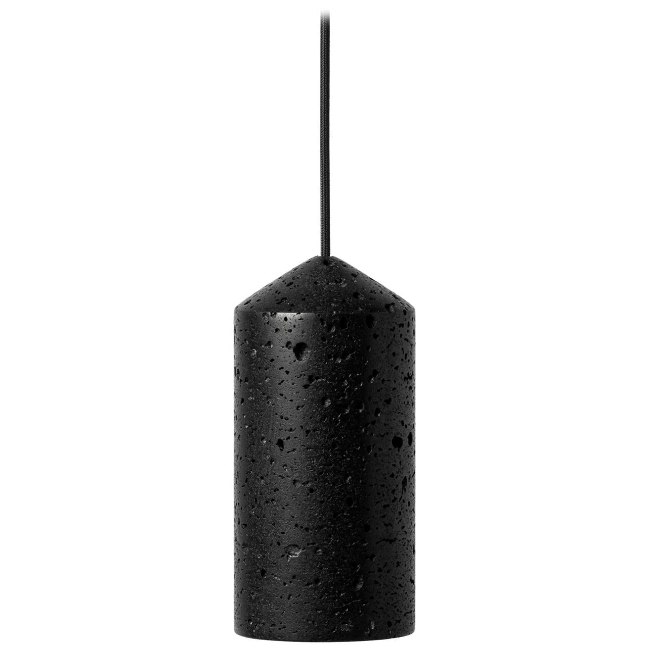 Lava Stone and Aluminum Pendant Light, “In, ” by Buzao