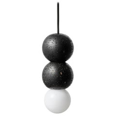 Lava Stone and Aluminum Pendant Light, “Ooops, ” by Buzao