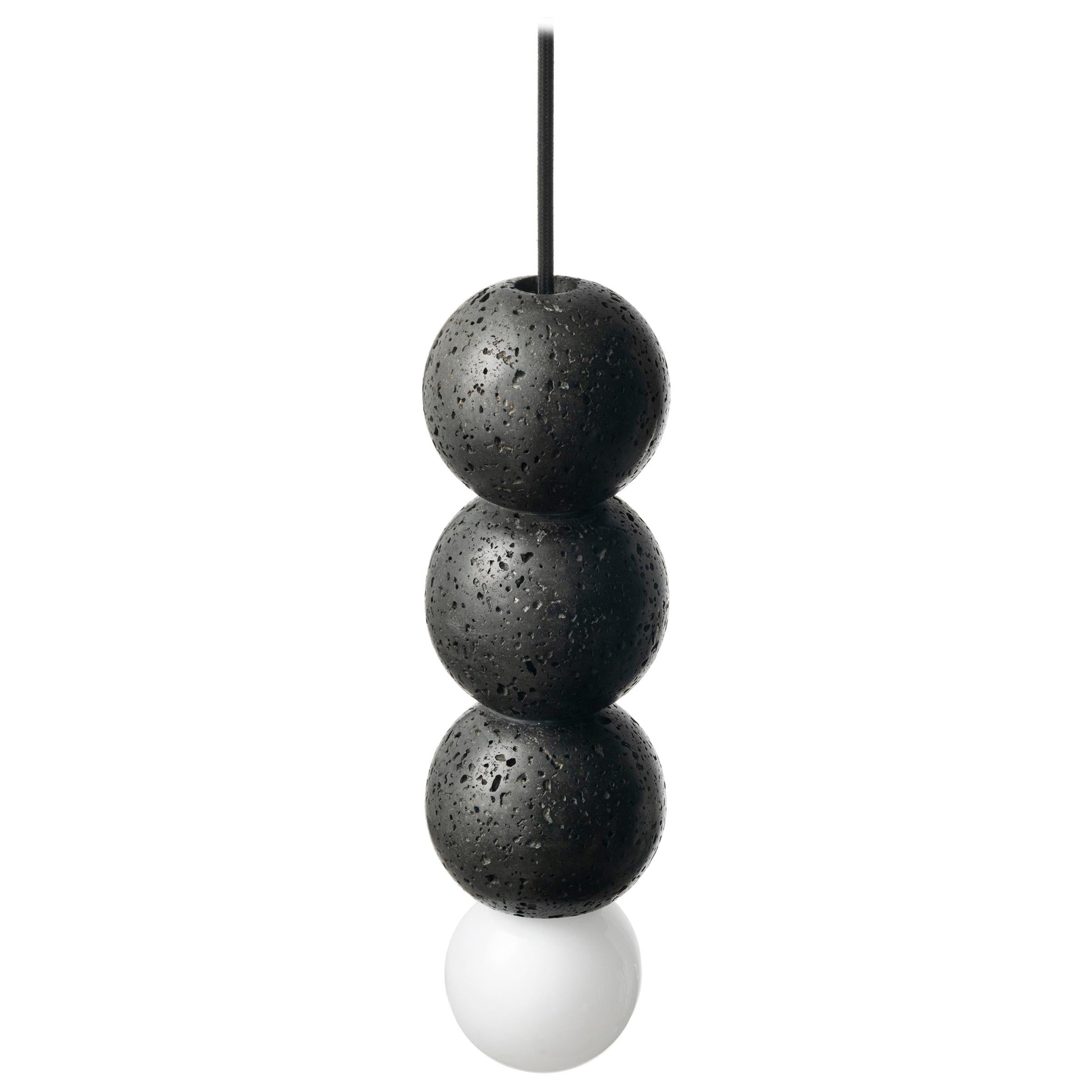 Lava Stone and Aluminum Pendant Light, “Oops, ��” by Buzao